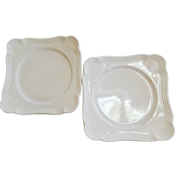 3 Mikasa French Countryside Square Salad Plates Cream Ceramic 8" Oven  Dishwashe - Picture 6 of 11